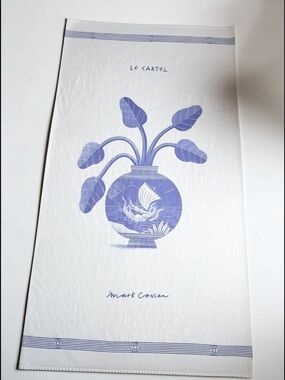 French Linen Wall Art Mark Conlan Le Cartel Textile Blue Decor